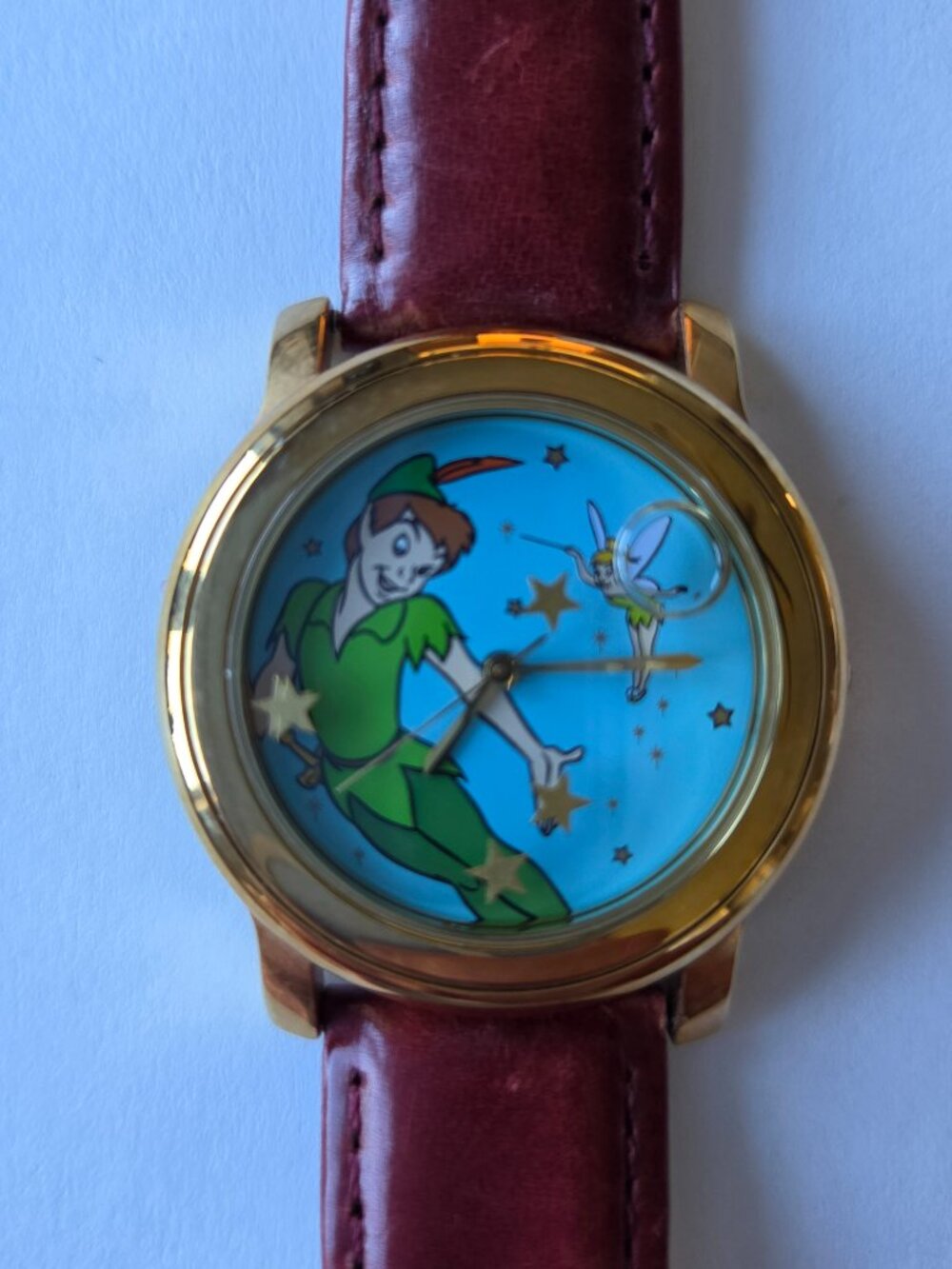 Vintage Disney Peter Pan & Tinker Bell "Floating Stars" 1990's Collectible Watch